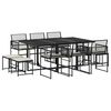 vidaXL Garden Dining Set Black