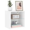 vidaXL Bedside Cabinet White Engineered wood, glass Medium