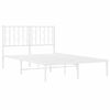 vidaXL Bed Frame White Steel Twin Bed Frame Rectangular Traditional