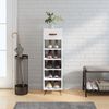 vidaXL Shoe Cabinet White Engineered wood, iron, faux leather