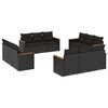 vidaXL Garden Sofa Set Black PE Rattan, Powder-Coated Steel, Polyester