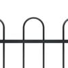 vidaXL Garden Fence with Hoop Top Steel 561.4"x39.4" Black