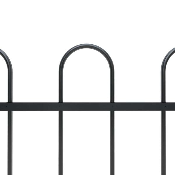 vidaXL Garden Fence with Hoop Top Steel 561.4"x39.4" Black
