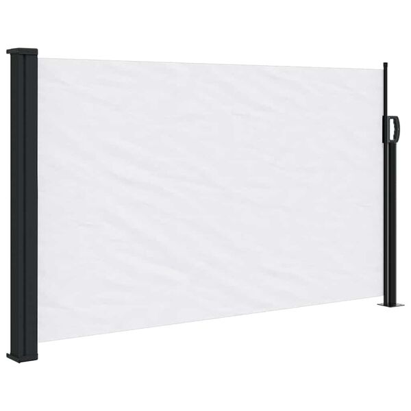 vidaXL Retractable Side Awning White Polyester with PU coating