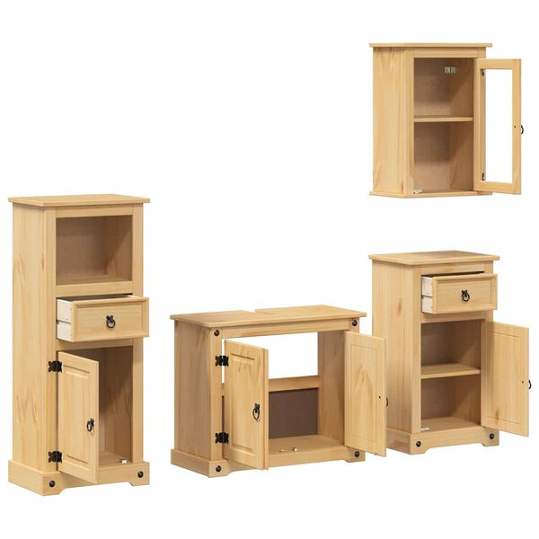 vidaXL Bathroom Furniture Set Honey
