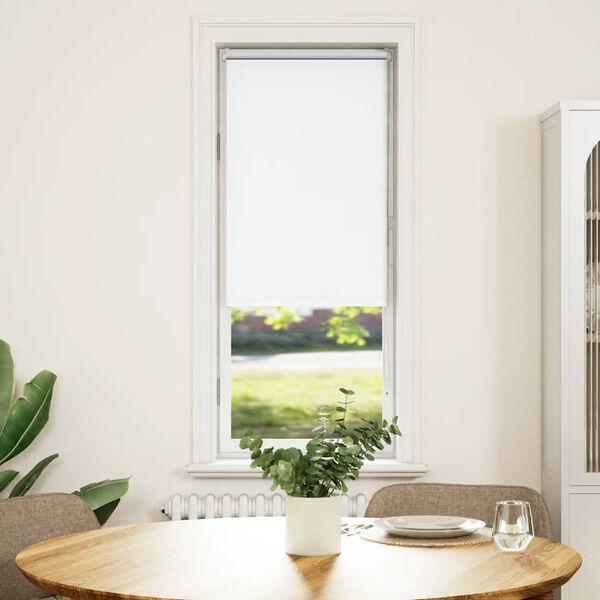 vidaXL Roller Blind White 100% Polyester, Aluminum 17.7 x 68.9 in