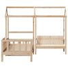 vidaXL Day Bed And Bench Set Natural wood Solid pine wood Twin