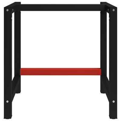 vidaXL Work Bench Frame Metal 31.5"x22.4"x31.1" Black and Red