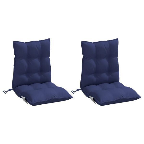 vidaXL Lowback Chair Cushion Set of 2 Navy blue Oxford fabric