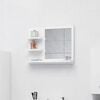 vidaXL Mirror White Engineered wood, Acrylic Medium Bathroom Mirror