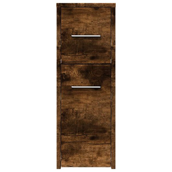 vidaXL Narrow Bathroom Cupboard Smoked Oak Engineered Wood Slim Modern