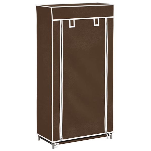 Fabric Shoe Cabinet with Cover 23" x 11" x 42" Brown