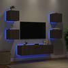 vidaXL TV Wall Unit Brown Oak Engineered Wood Medium TV Wall Unit