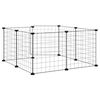 vidaXL Pet Cage Black Powder-coated steel Medium Collapsible