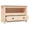 vidaXL TV Cabinet Natural wood Solid Pine Wood, Metal Medium TV Cabinet