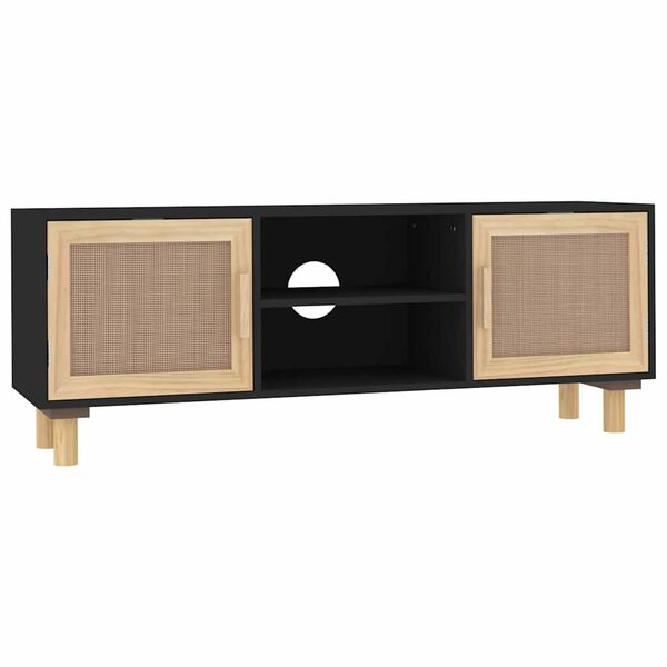 vidaXL TV Cabinet Black Engineered wood 41.3 in x 11.8 in x 15.7 in