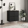 vidaXL Sideboard Black Engineered wood, Iron Medium Sideboard