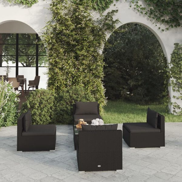vidaXL Garden Lounge Set Black
