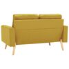 vidaXL Sofa Yellow Fabric (100% polyester), solid pine wood, rubberwood