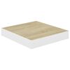 vidaXL Wall Shelf Set of 2 Oak and White Honeycomb MDF, metal Small