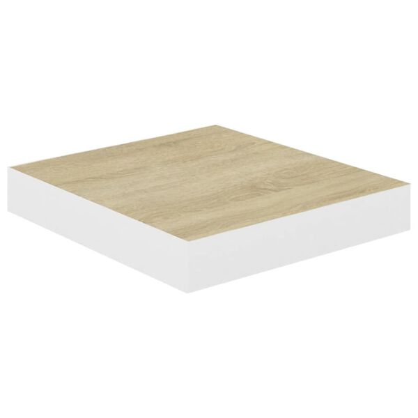 vidaXL Wall Shelf Set of 2 Oak and White Honeycomb MDF, metal Small