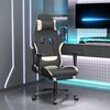 vidaXL Gaming Chair Black and Cream Polyester Gaming Chair Rectangular