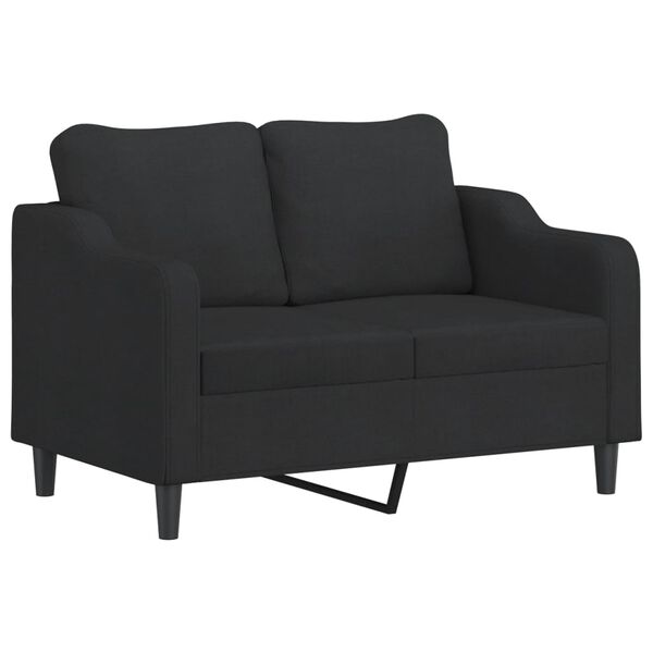 vidaXL Sofa Set Black Fabric (100% polyester), metal, textilene, plywood