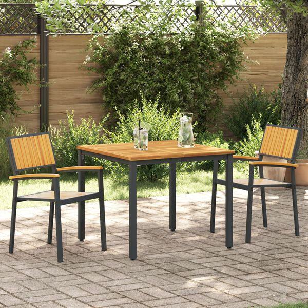 vidaXL Garden Dining Set 3 pcs Black and brown