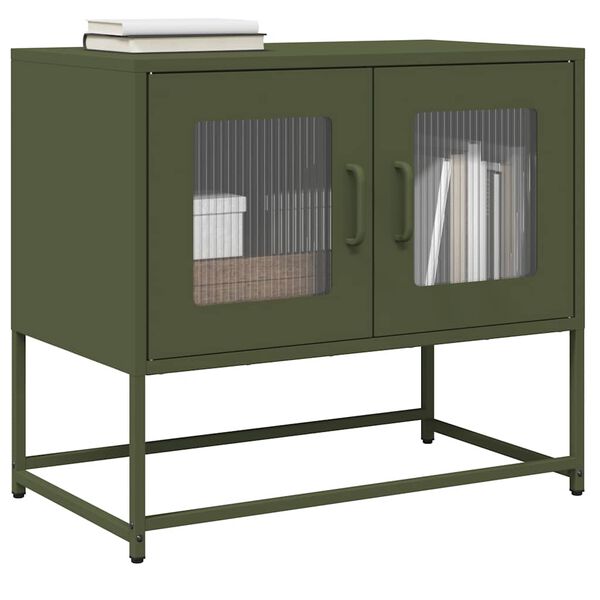 vidaXL TV Cabinet Olive green Cold-rolled steel Small TV Cabinet