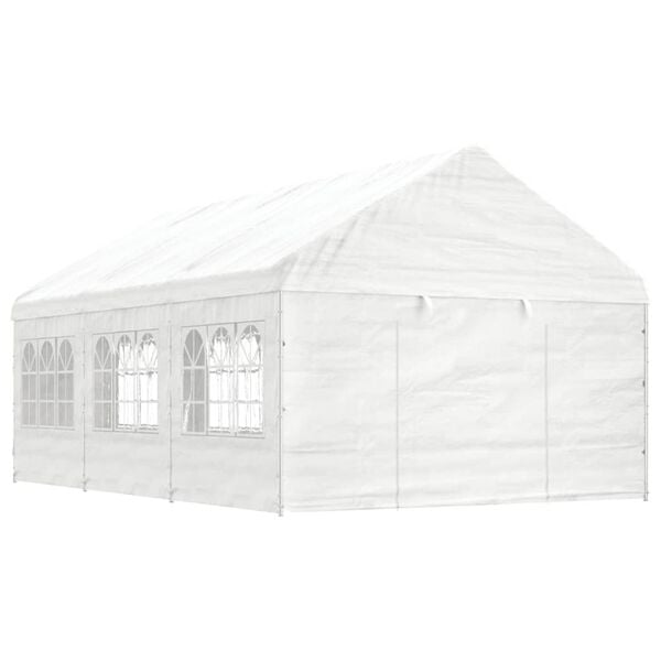 vidaXL Gazebo with Roof White 21.9'x13.4'x10.6' Polyethylene