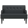 vidaXL Bench Black Faux leather, plywood, solid rubber wood 44.1 in