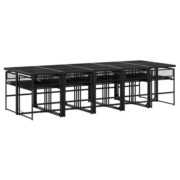 vidaXL Garden Dining Set Black