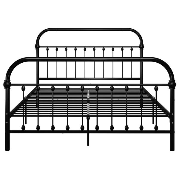 vidaXL Bed Frame Black Metal Double Heavy Weight Support Bed Frame