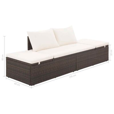 Dimensions of outdoor sectional sofa: 195 cm length, 60 cm depth, 60 cm height, 89 cm height? (illustrative).