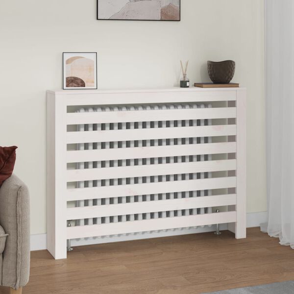 vidaXL Radiator Cover White 42.7x7.5x33.1" Solid Wood Pine