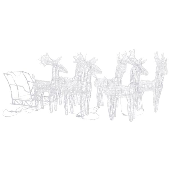 vidaXL Reindeer And Sleigh Christmas Decoration Warm white