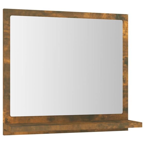 vidaXL Mirror Smoked Oak Engineered wood, acrylic 15.7 x 4.1 x 14.6 in