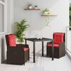 vidaXL Garden Dining Set 3 pcs Gray Poly rattan