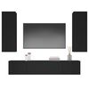 vidaXL TV Cabinet Set Set of 4 Black Engineered wood Large