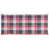 vidaXL Patio Chairs 4 pcs Red Check Pattern Cushions Solid Teak Wood