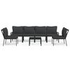 vidaXL Garden Lounge Set Black, Grey Powder-coated steel, 100% polyester
