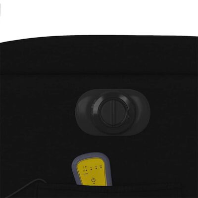 Close-up of recliner control knob and yellow power button