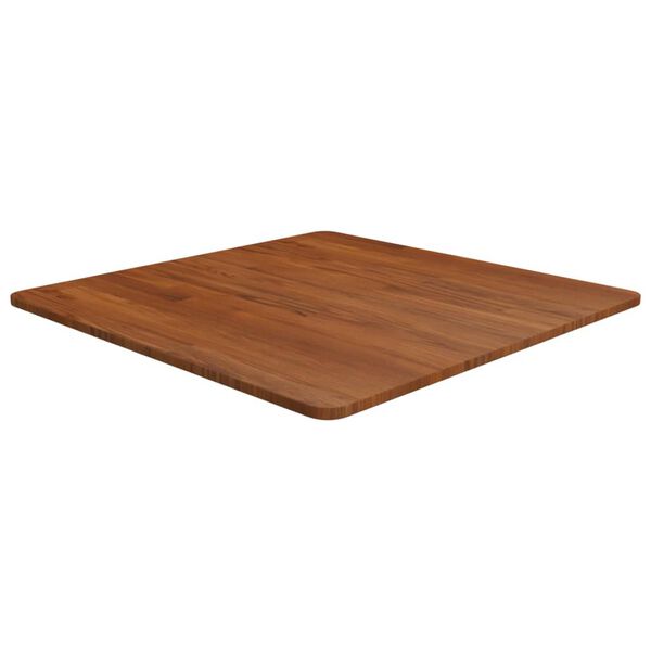 vidaXL Table Top Dark Brown Solid Oak Wood 27.6 x 27.6 in square Durable