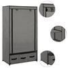 vidaXL Wardrobe Grey Polyester, Iron Medium Collapsible Wardrobe