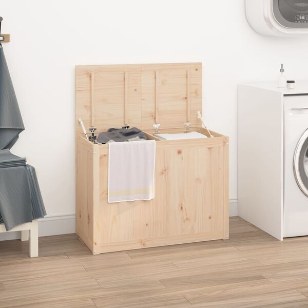 vidaXL Laundry Box 34.8x17.3x26.0" Solid Wood Pine