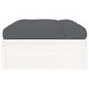 vidaXL Garden Footstool White Solid pine wood and Oxford fabric Medium