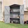vidaXL Garden Shed Brown Galvanized Steel and Plastic