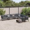 vidaXL Garden Sofa Set Black Powder-coated aluminum Large Modular