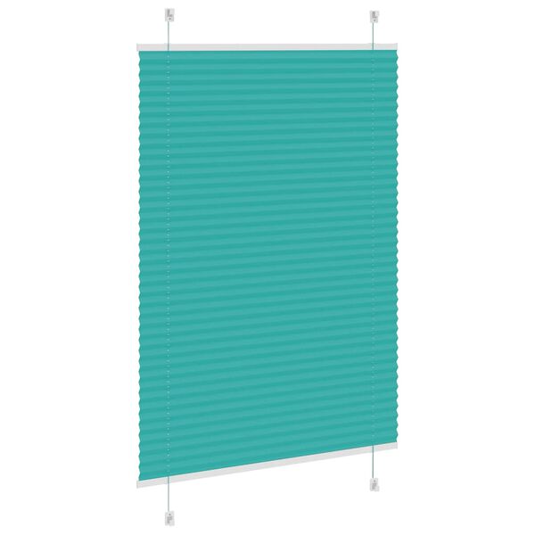 vidaXL Pleated Blind Petrol green 100% polyester 37.4 x 59.1 in