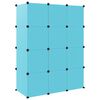 vidaXL Storage Cabinet Blue PP (Polypropylene), Steel Medium Modular